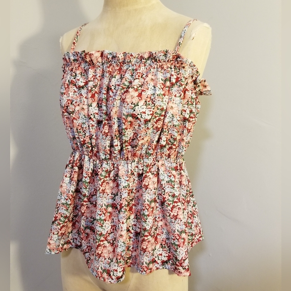 SEXY SHEIN FLORAL ROMANTIC TANK CROP TOP CAMI PLUS SIZE 4XL SPAGHETTI STRAPS Y2K - Picture 7 of 8